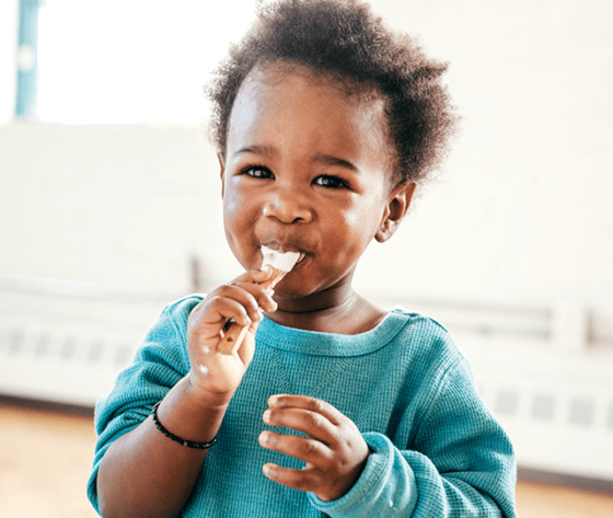 toddler eating