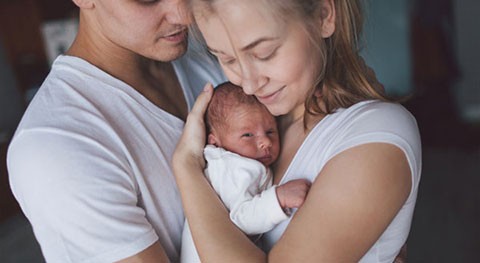 Parents with new born baby