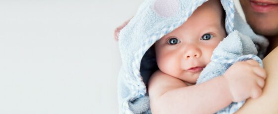 Baby wraped in towel