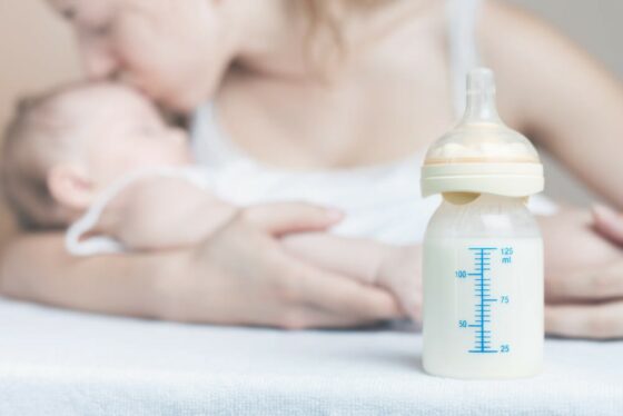 Breast milk in bottle