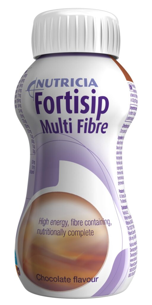 Fortisip Multi Fibre chocolate flavour, ready-to-drink, fibre enriched, oral nutritional supplement