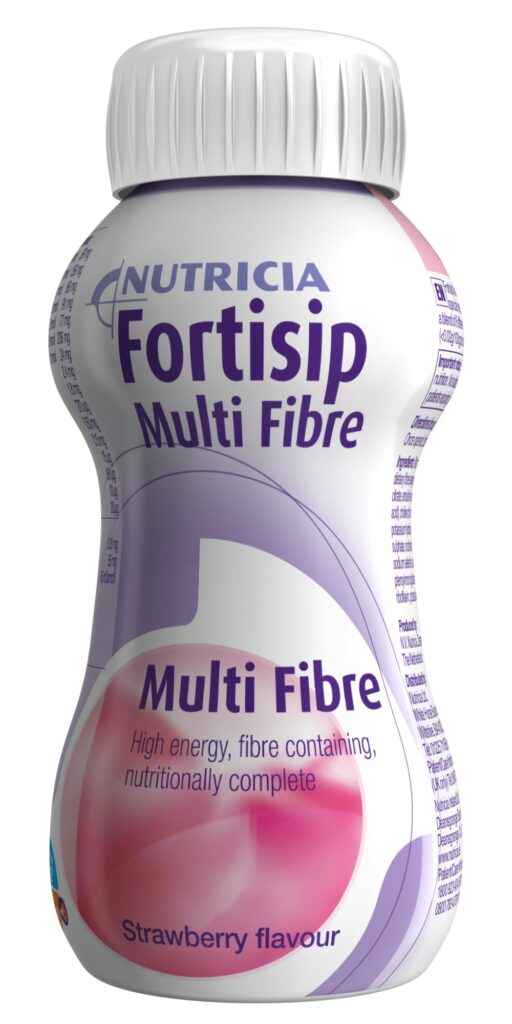 Fortisip Multi Fibre strawberry flavour, ready-to-drink fibre enriched, oral nutritional supplement