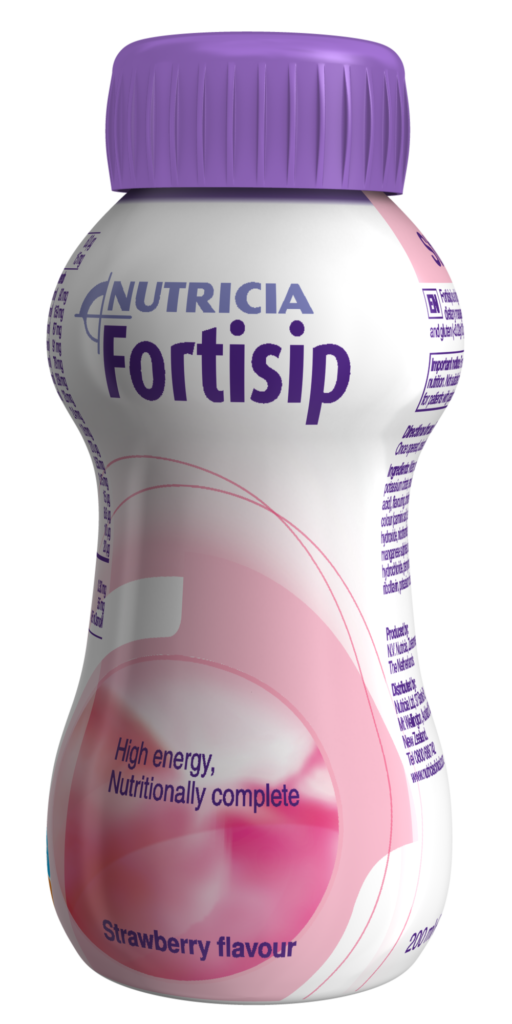 Fortisip high calorie supplement drink strawberry flavour