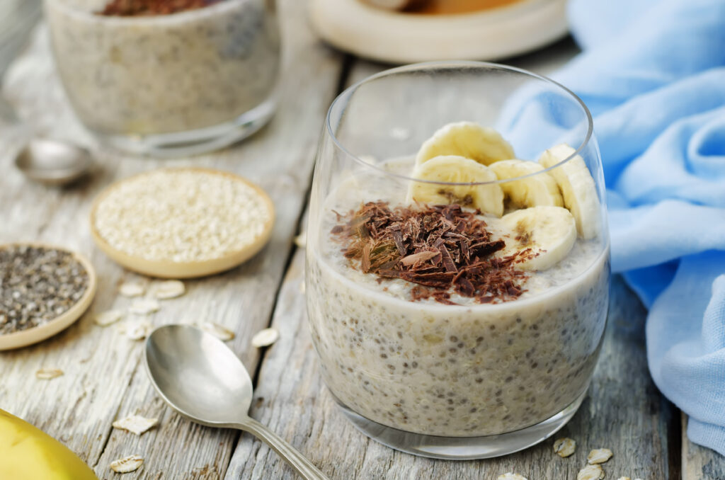 Fortisp Vanilla Recipe: Overnight banana oats quinoa Chia seed pudding