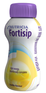 Fortisip vanilla flavour, ready-to-drink, nutritionally complete oral nutritional supplement.
