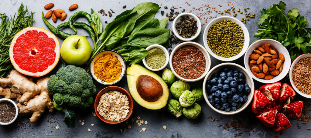 Selection of healthy food