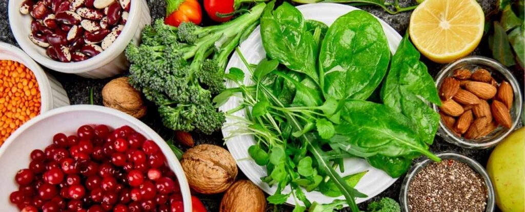 Healthy foods that are rich in vitamins and minerals.