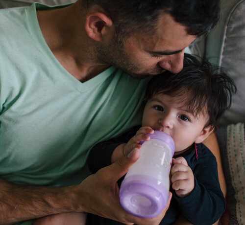 Child bottle feeding