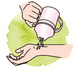 Icon showing how to test temperature of the cup