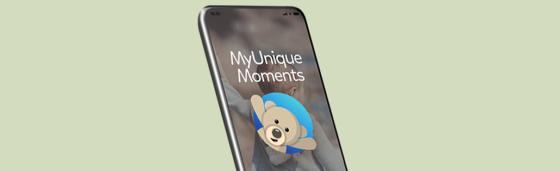 My Unique Moments app on phone