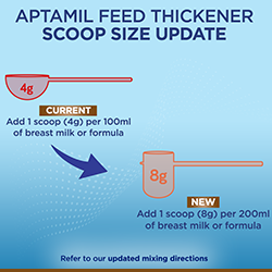 Aptamil Feed Thickener Scoop Size Update