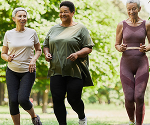 A group of women exercising